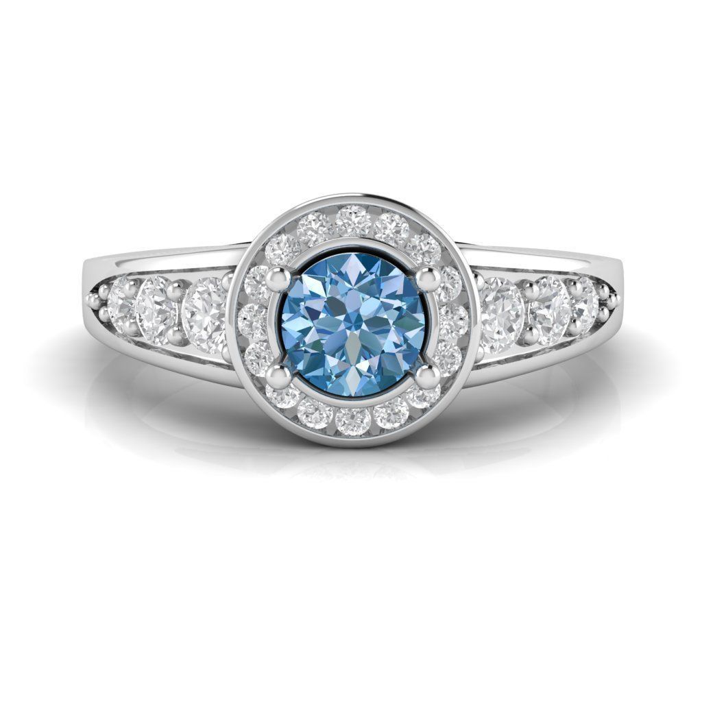 Unique Cluster Halo Ring 3D print model_1