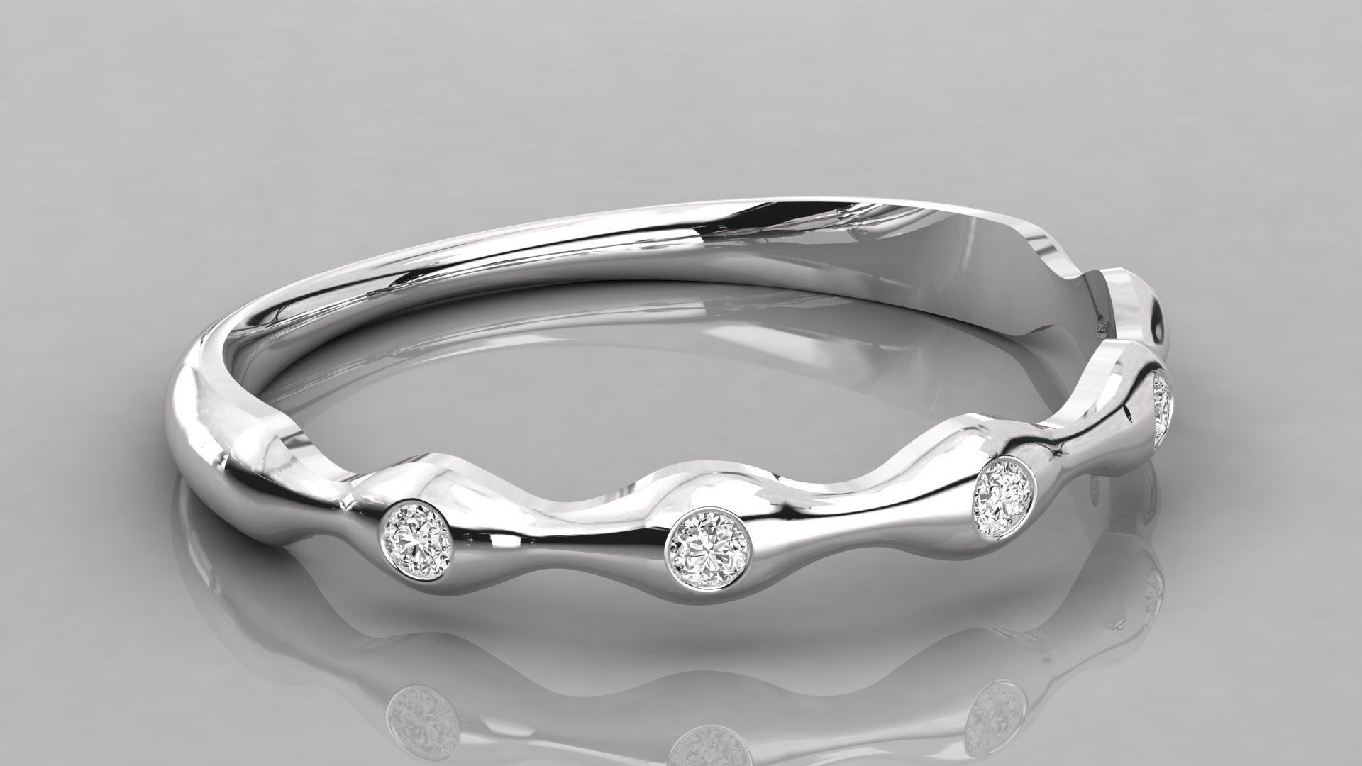 Women solitaire ring 3dm stl render detail  3D print model_5