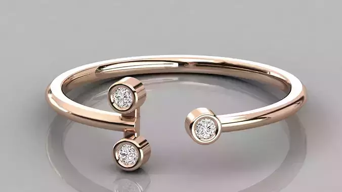 Women solitaire ring 3dm stl render detail 