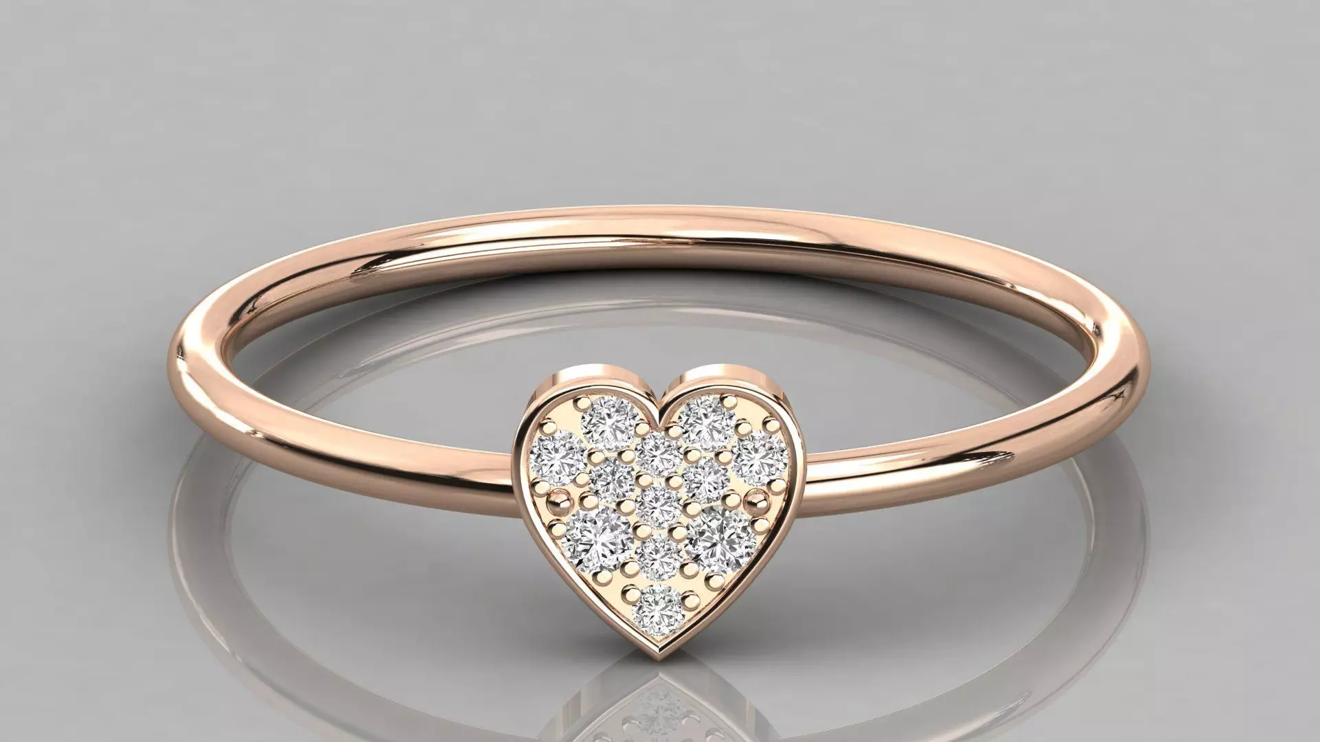 Women solitaire heart ring 3dm render detail 3D print model_0