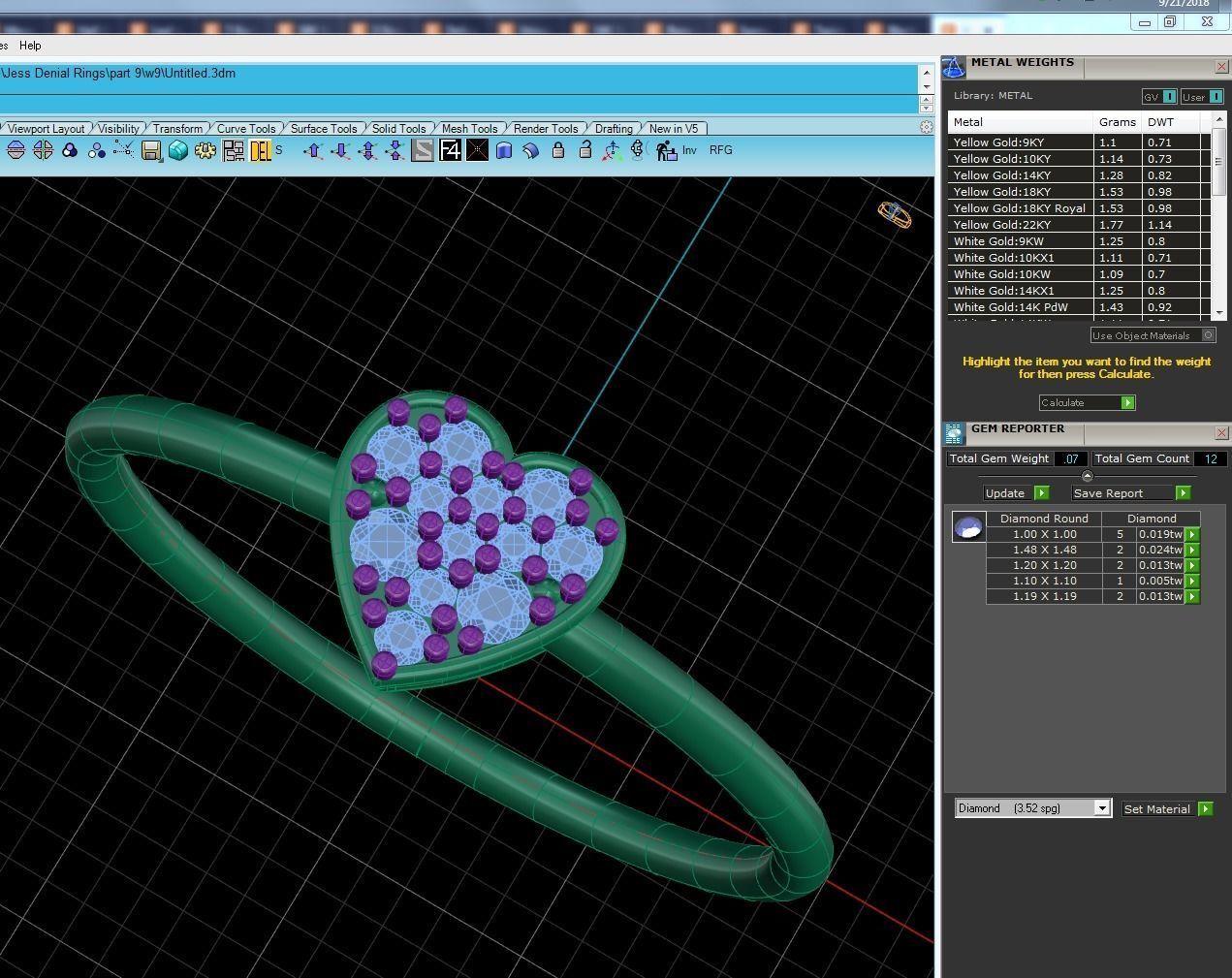Women solitaire heart ring 3dm render detail 3D print model_9