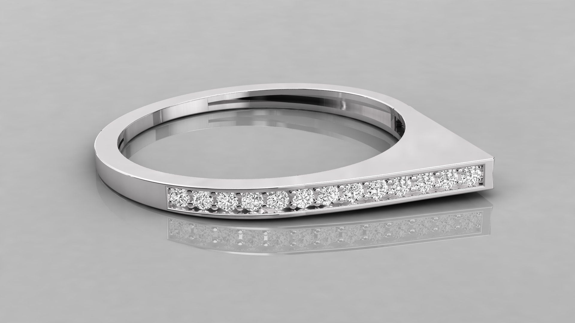 Women solitaire ring 3dm stl render detail 3D print model_5