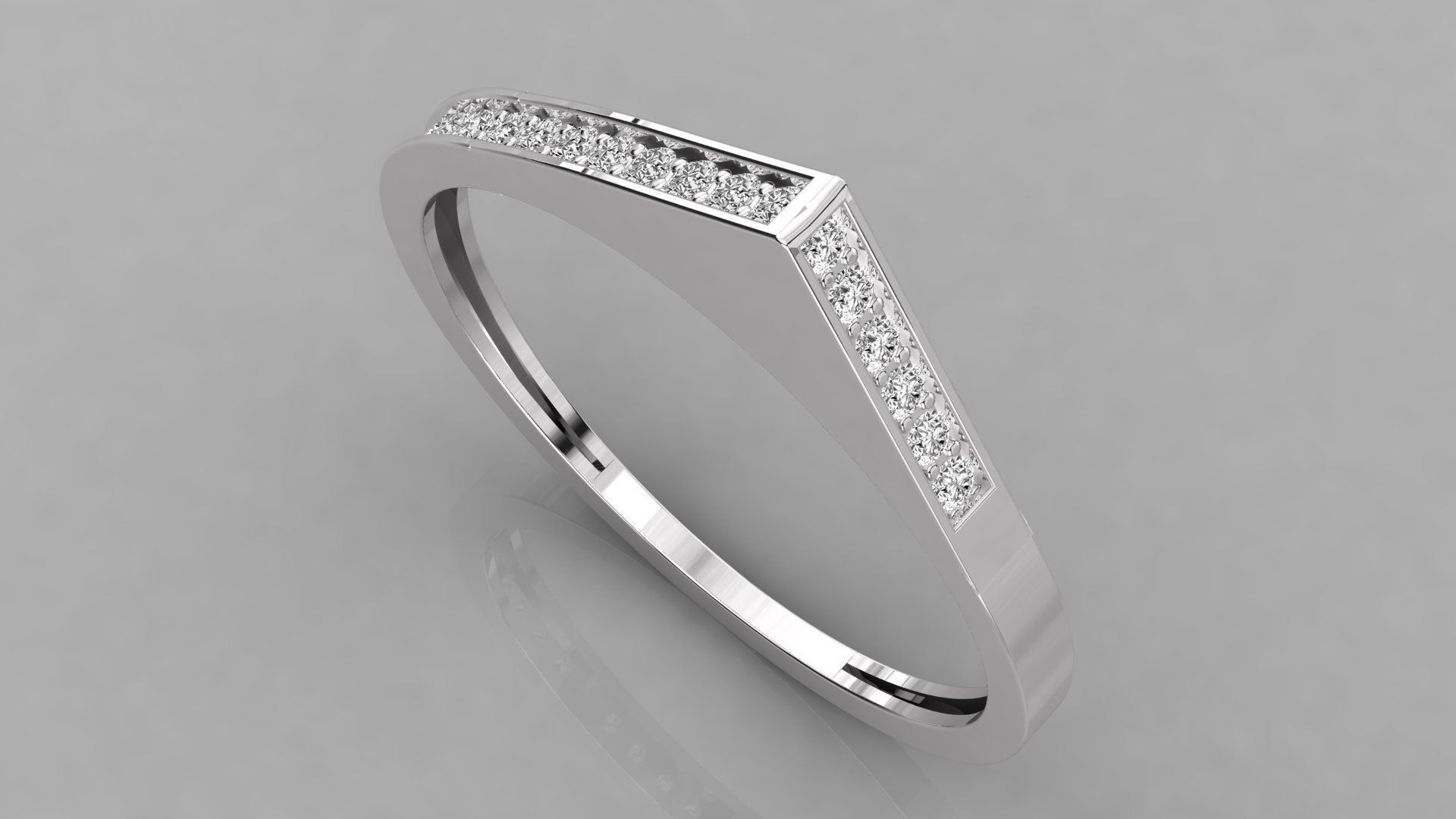 Women solitaire ring 3dm stl render detail 3D print model_2