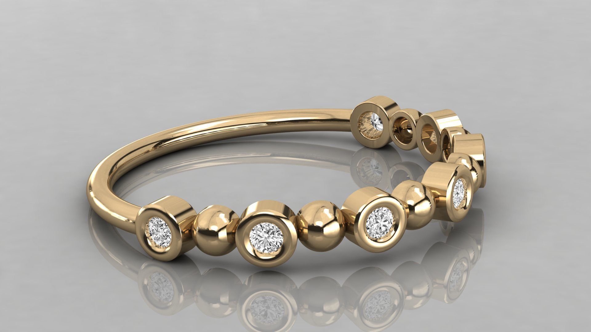 Women solitaire ring 3dm stl render detail  3D print model_4