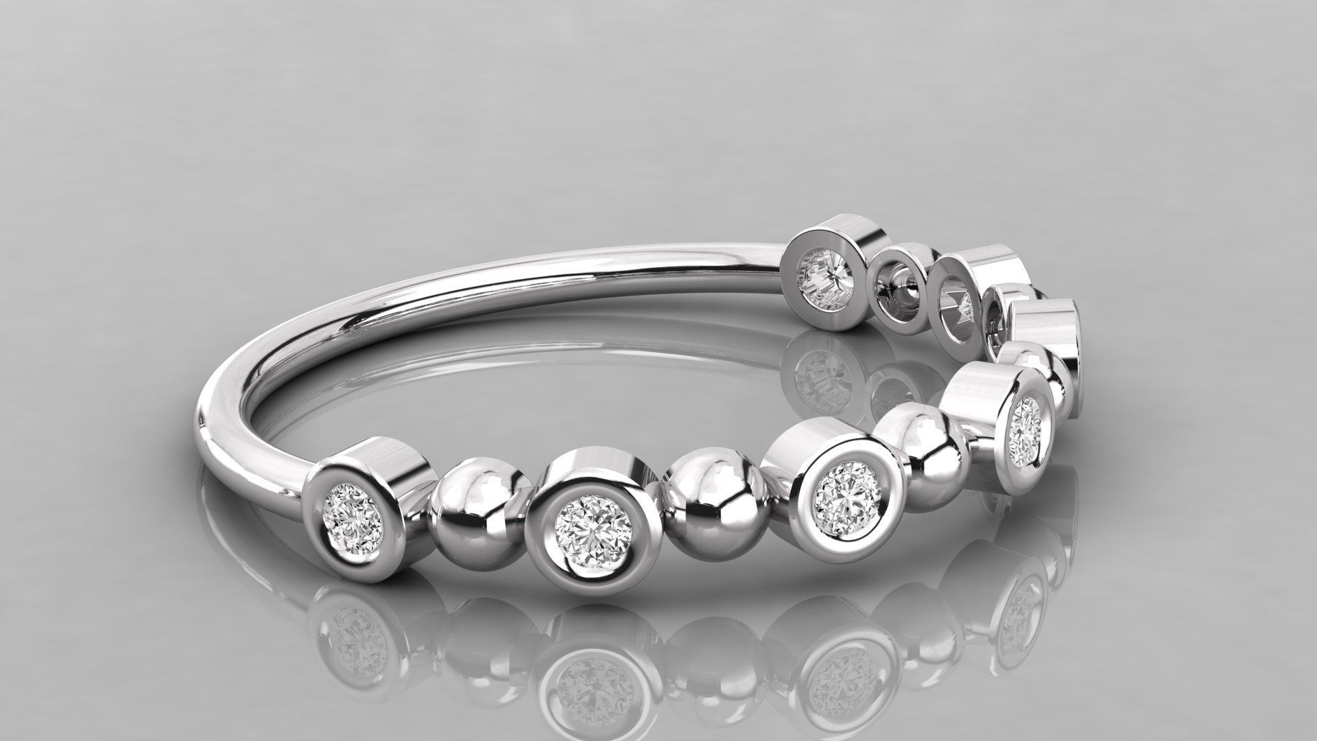 Women solitaire ring 3dm stl render detail  3D print model_3