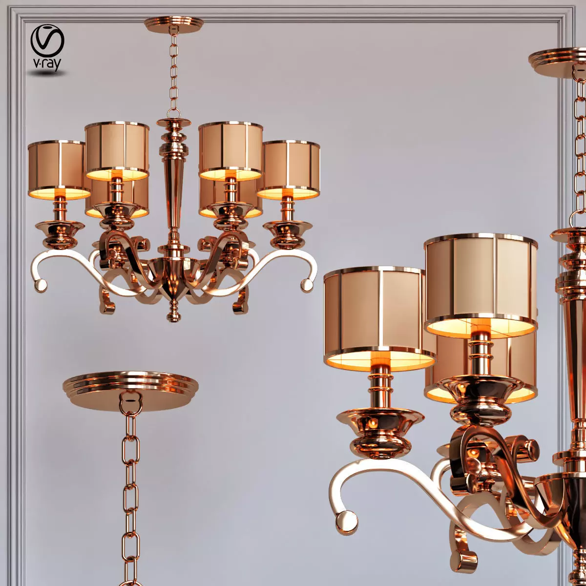 Classic chandelier 2 3D model
