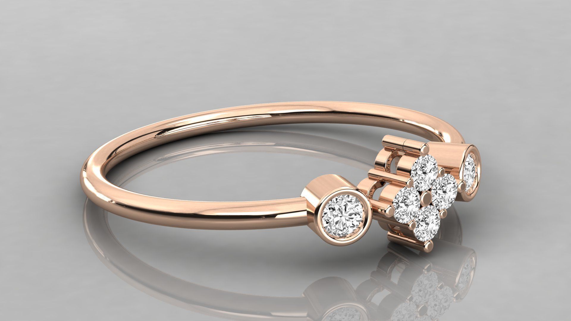 Women solitaire ring 3dm stl render detail  3D print model_4