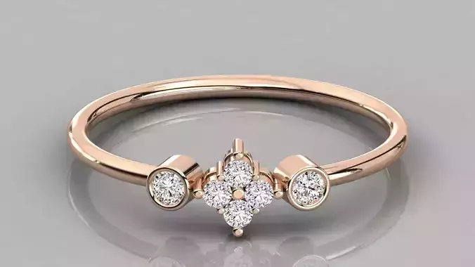 Women solitaire ring 3dm stl render detail 