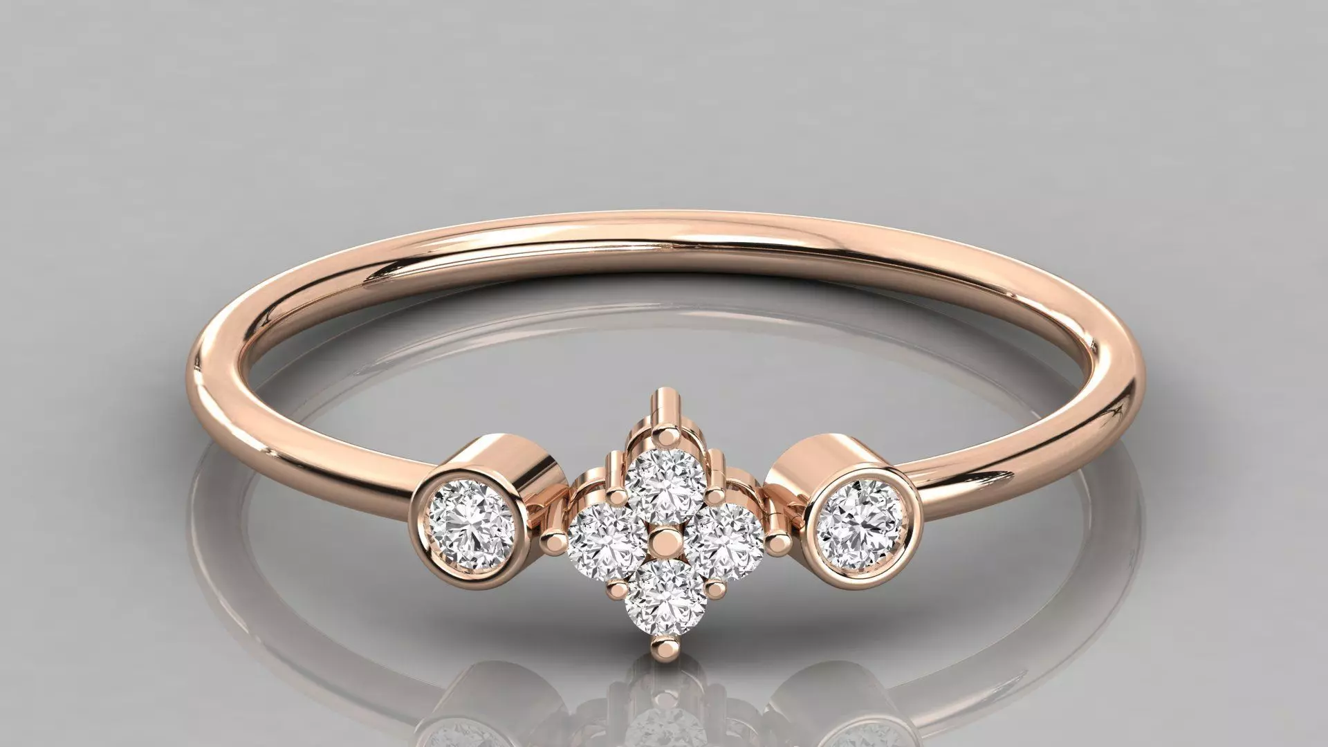 Women solitaire ring 3dm stl render detail  3D print model_0