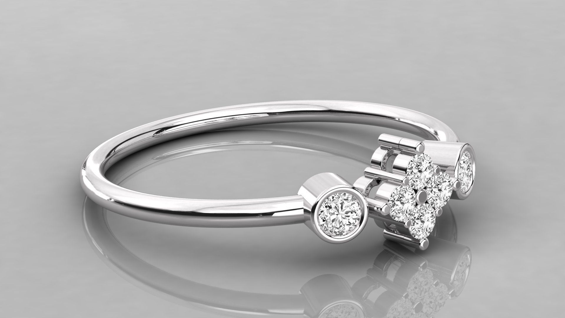 Women solitaire ring 3dm stl render detail  3D print model_5