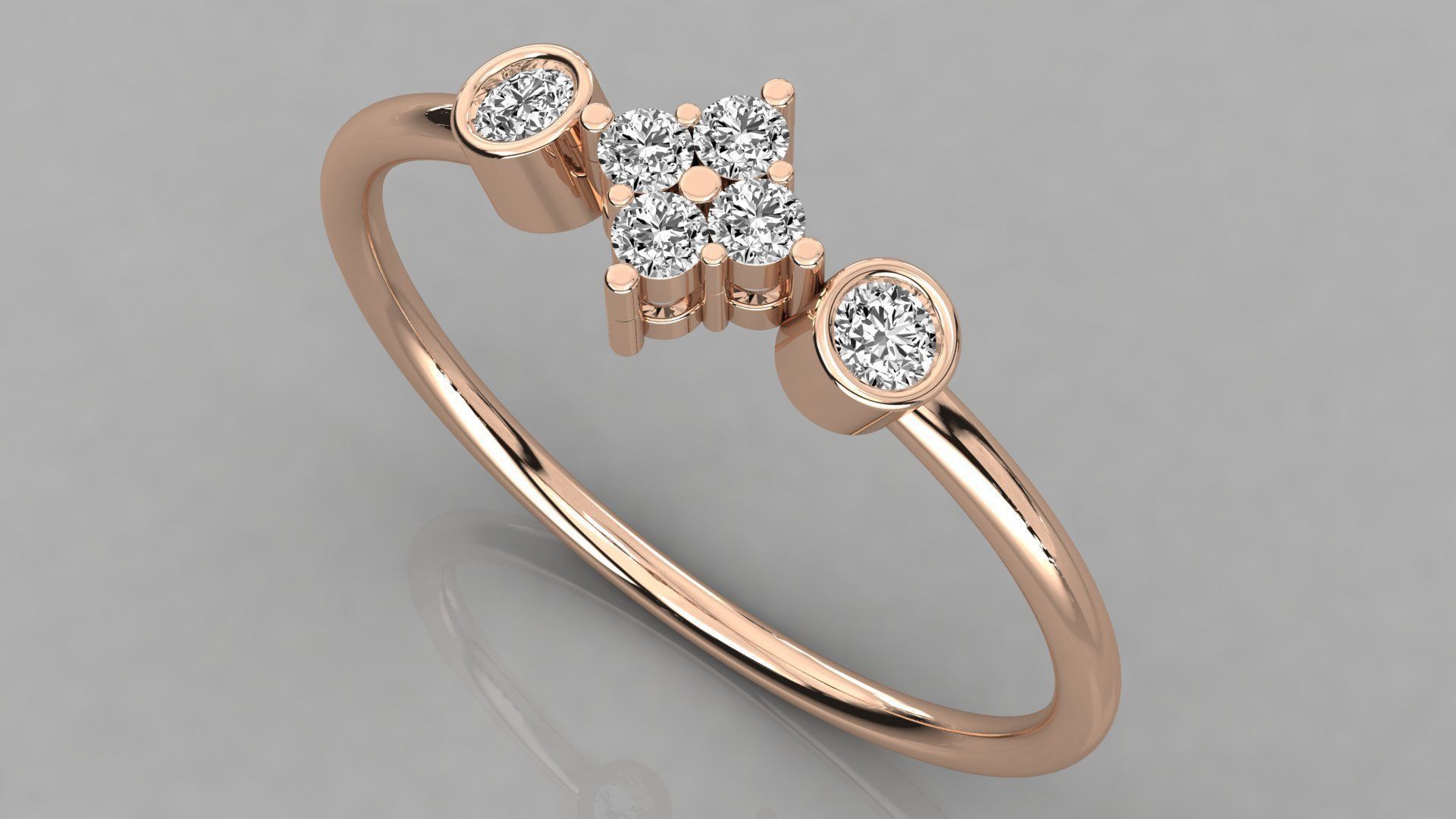 Women solitaire ring 3dm stl render detail  3D print model_1
