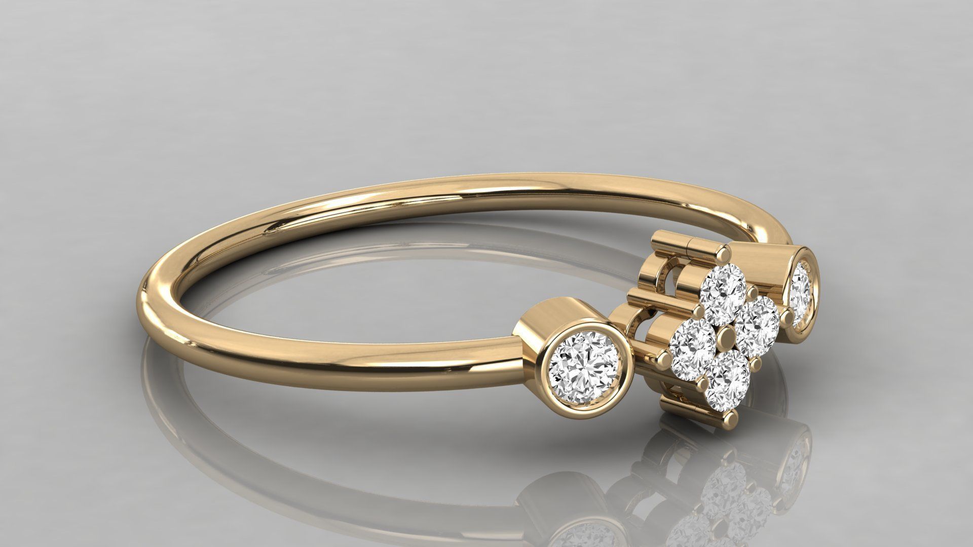 Women solitaire ring 3dm stl render detail  3D print model_6