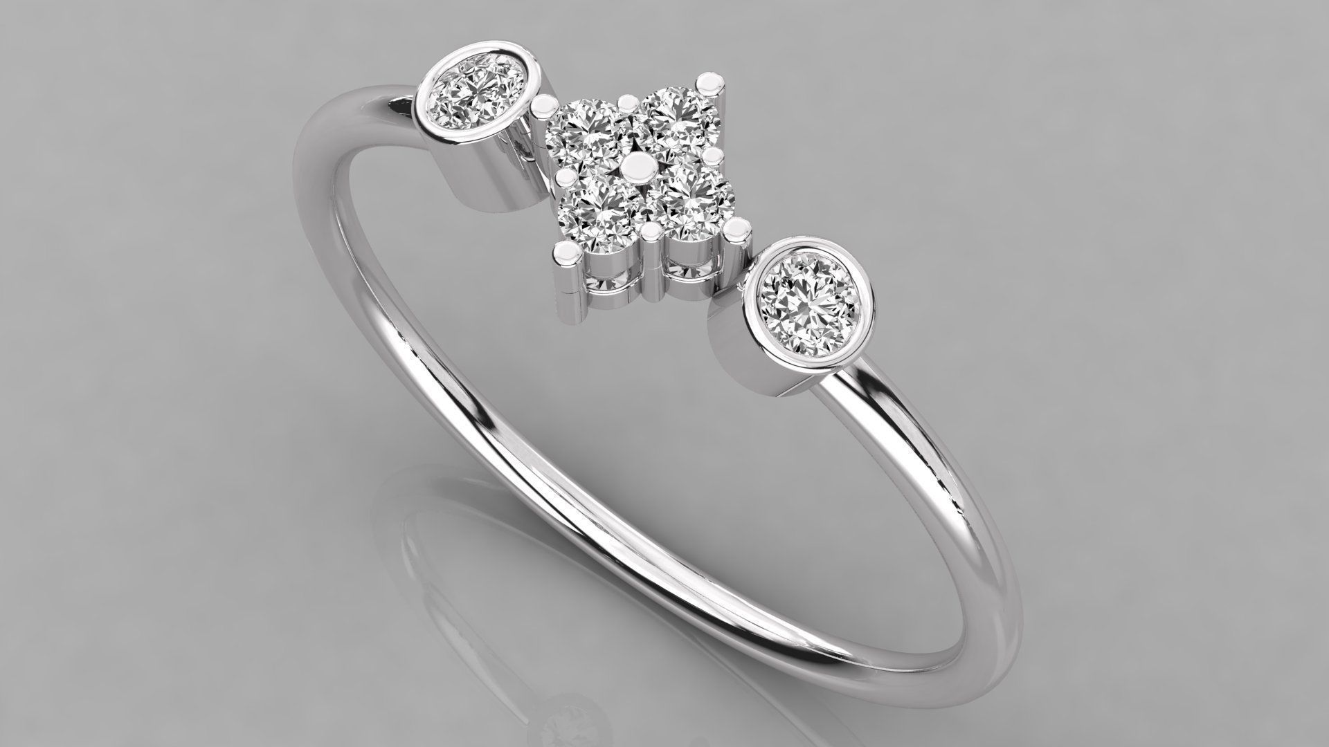 Women solitaire ring 3dm stl render detail  3D print model_2