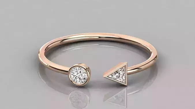 Women solitaire ring 3dm stl render detail 