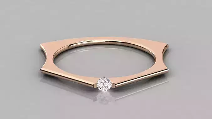 Women solitaire ring 3dm stl render detail  3D print model