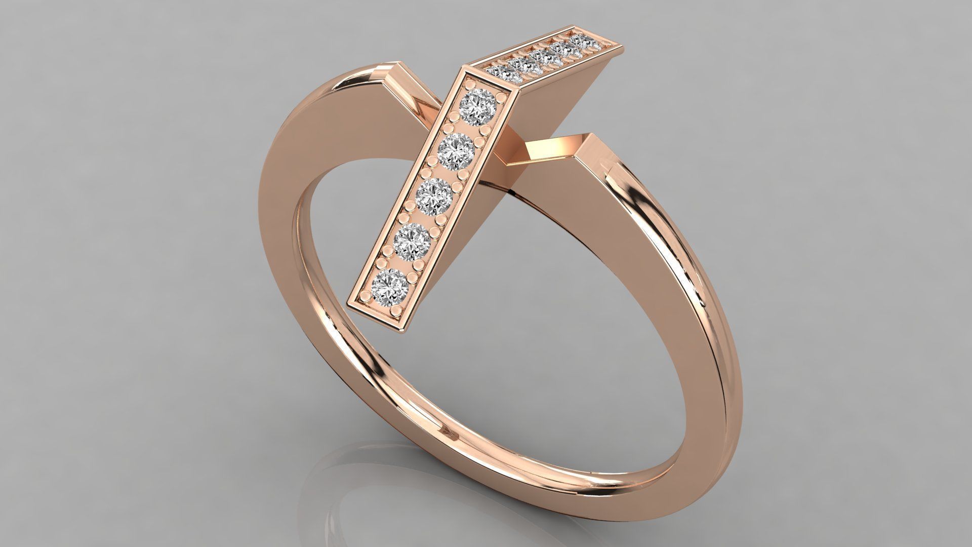 Women solitaire ring 3dm stl render detail  3D print model_1