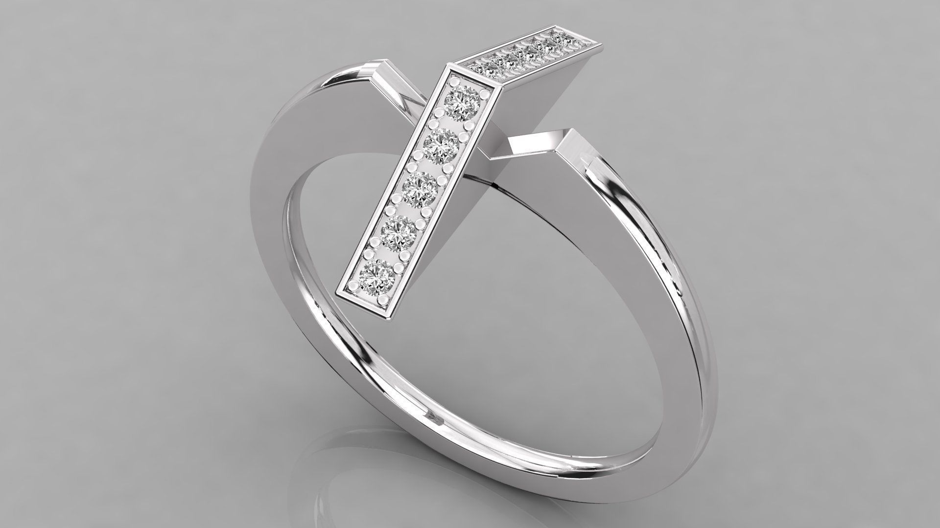 Women solitaire ring 3dm stl render detail  3D print model_2