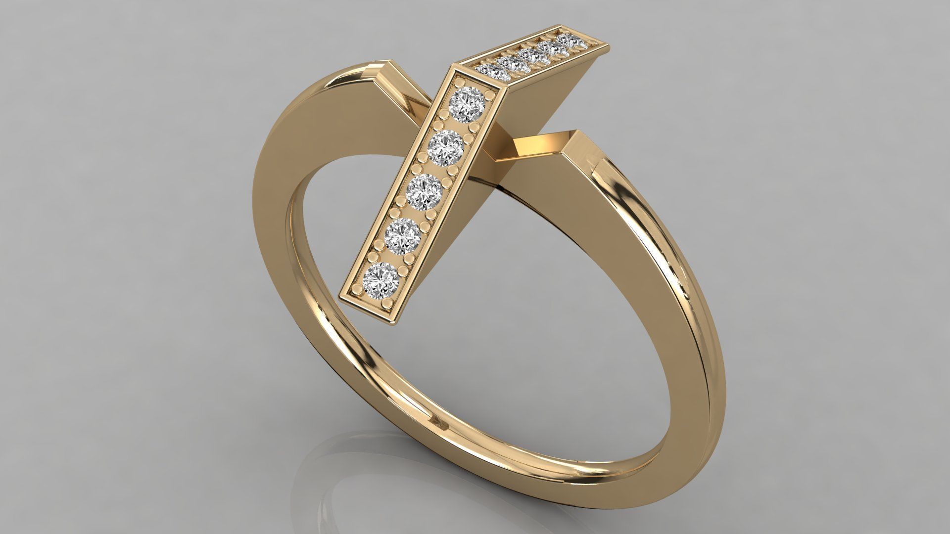 Women solitaire ring 3dm stl render detail  3D print model_3