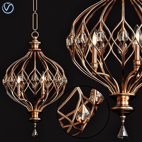 Uttermost Sabina 3 Light Pendant 3D model