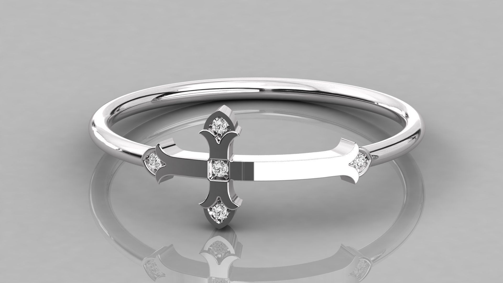 Women solitaire ring 3dm stl render detail  3D print model_7