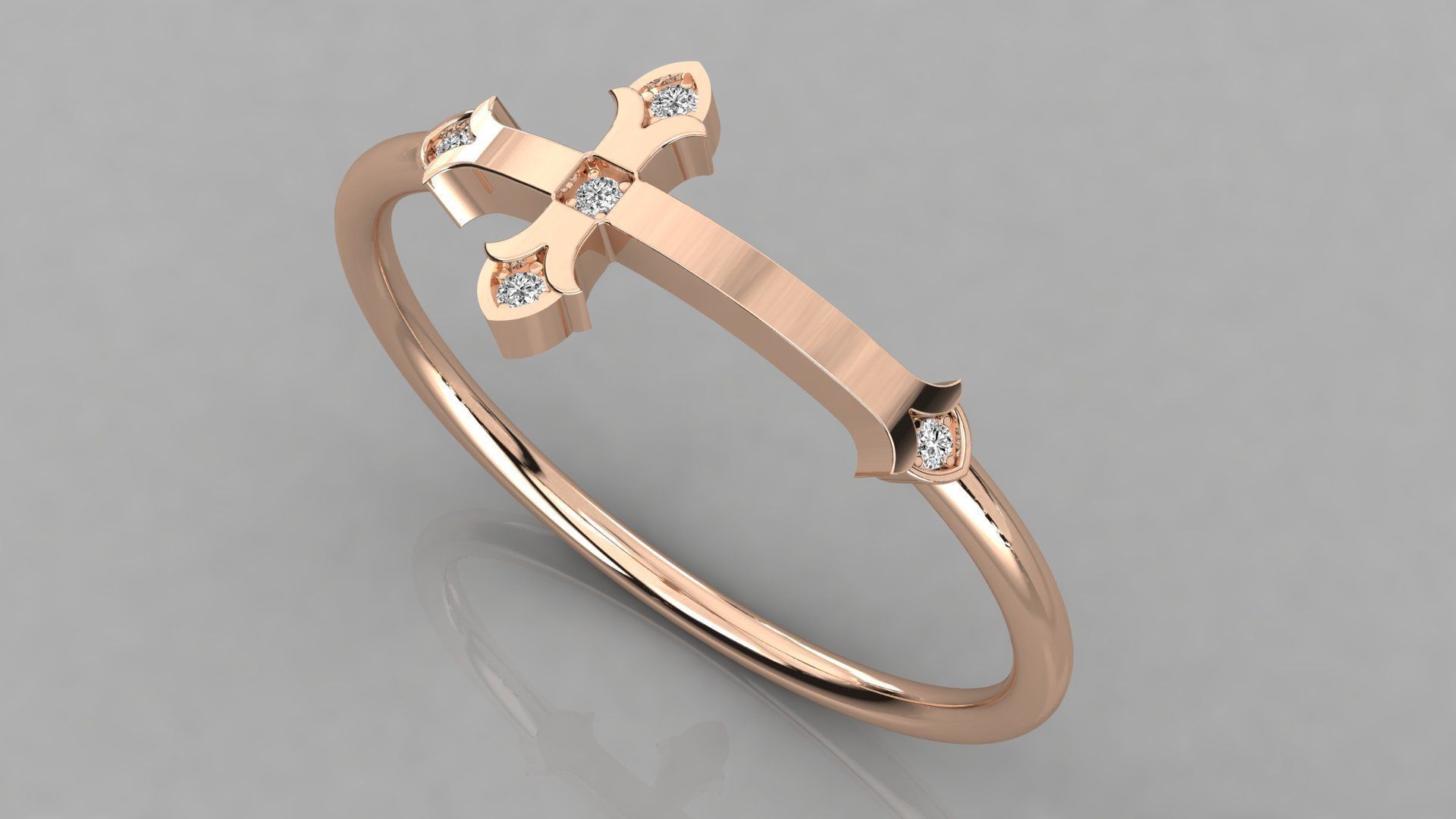 Women solitaire ring 3dm stl render detail  3D print model_1