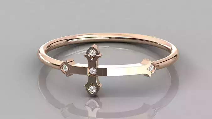 Women solitaire ring 3dm stl render detail 