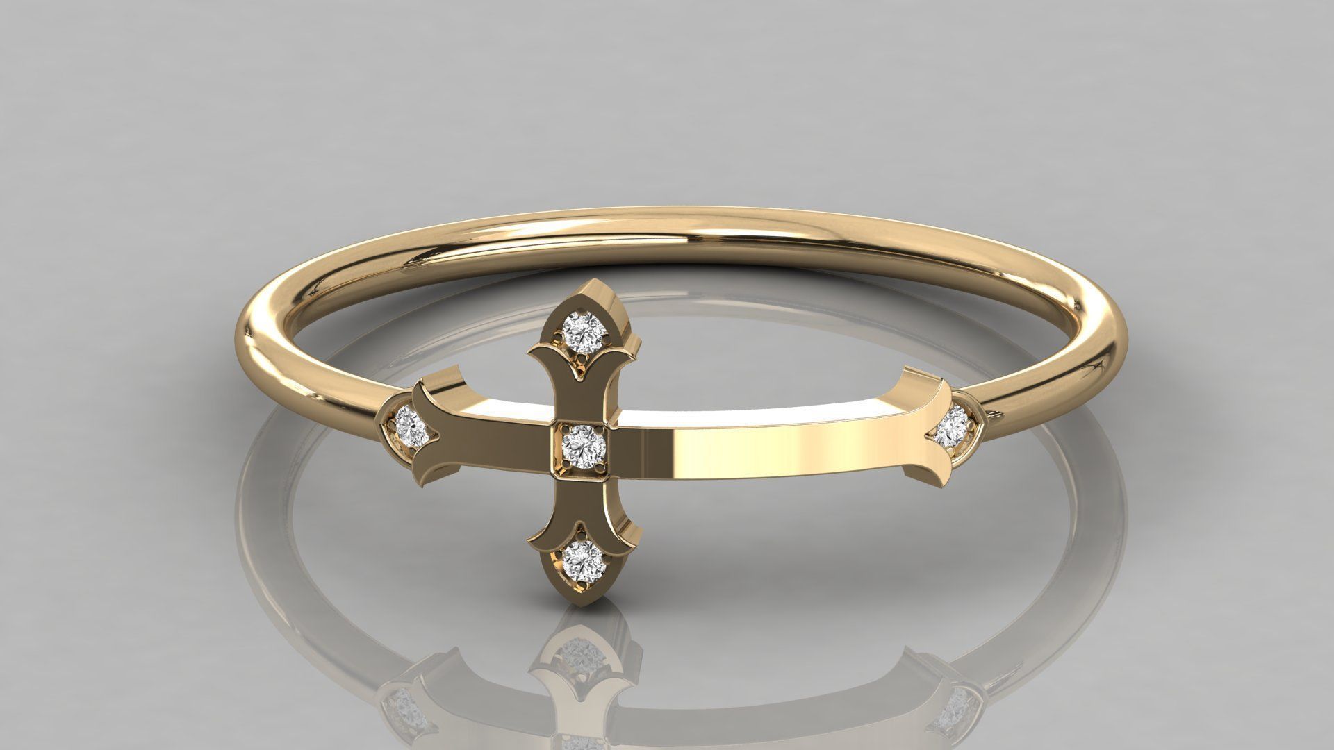 Women solitaire ring 3dm stl render detail  3D print model_8