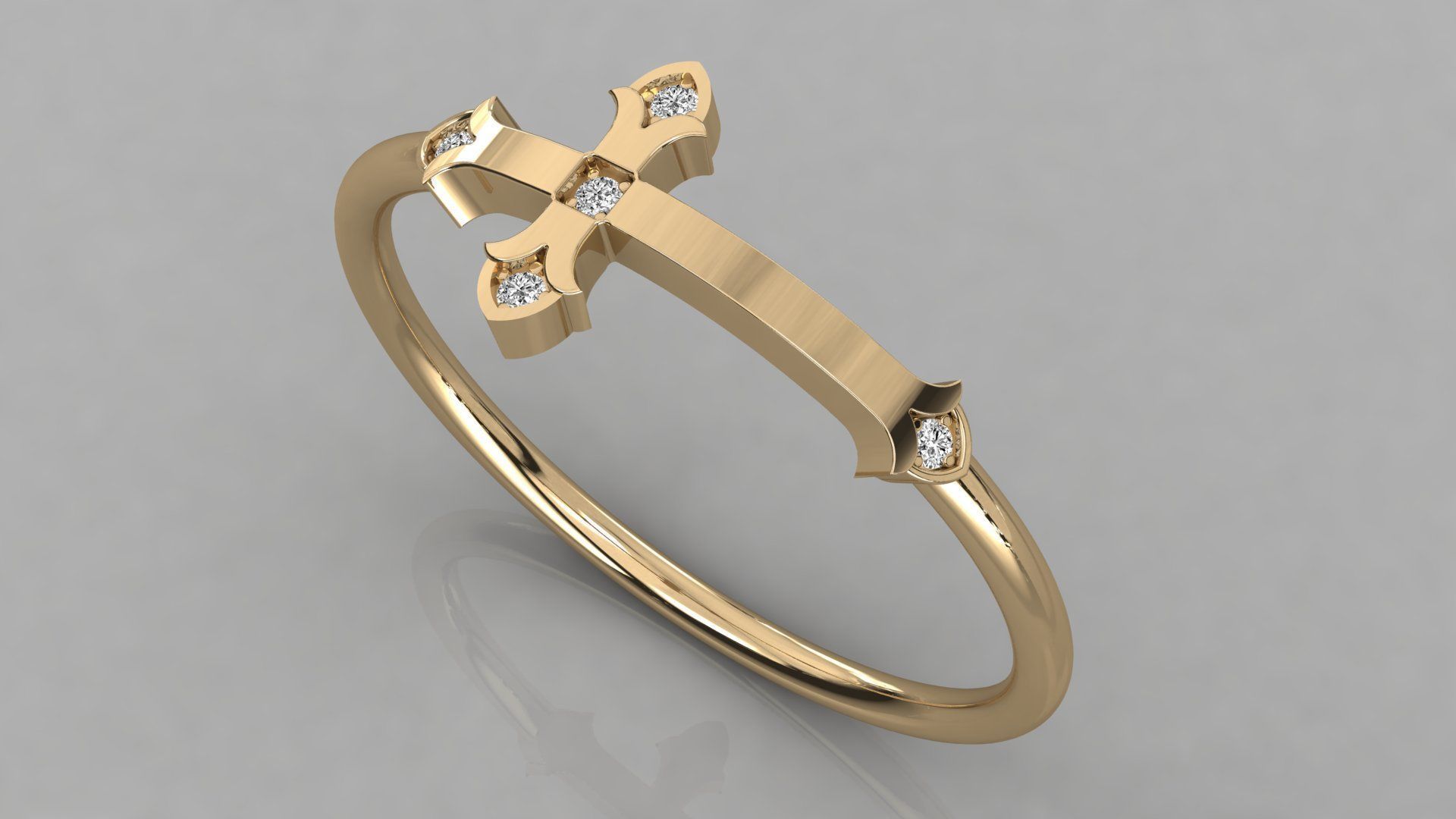 Women solitaire ring 3dm stl render detail  3D print model_3