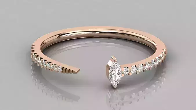 Women solitaire ring 3dm stl render detail  3D print model