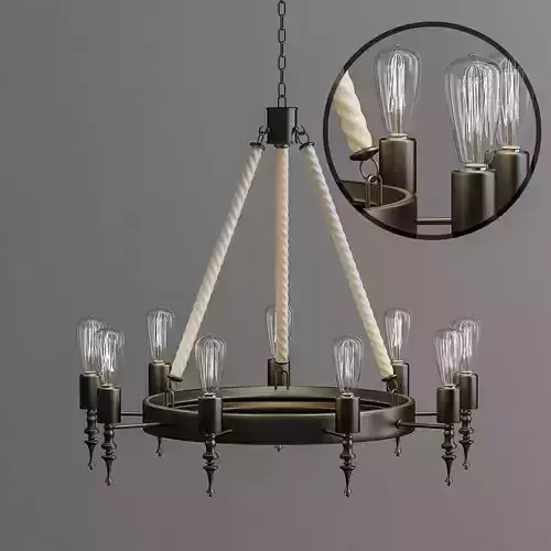 chendelier chandelier made of rope and bulbs