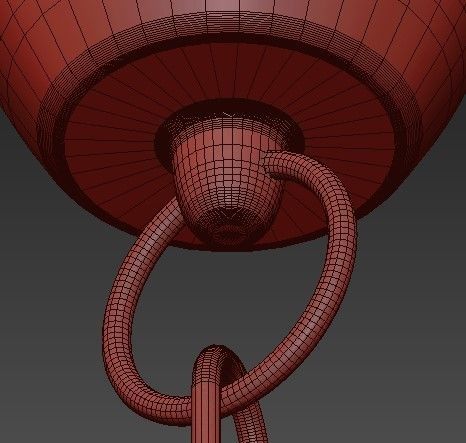 chendelier chandelier made of rope and bulbs 3D model_6