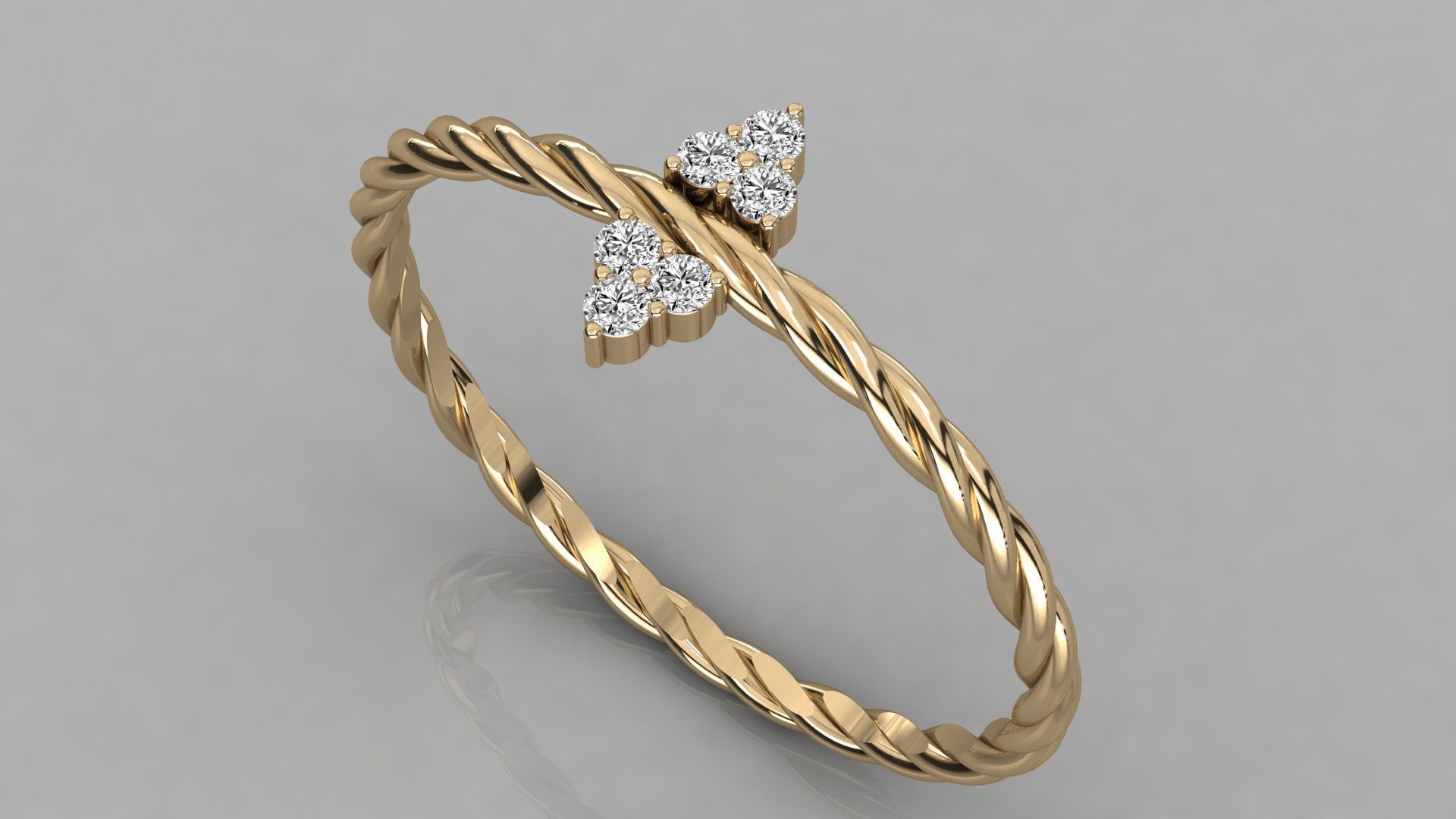Women solitaire ring 3dm stl render detail  3D print model_3