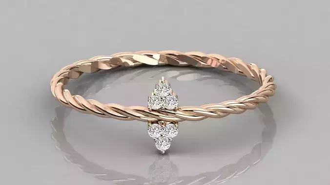 Women solitaire ring 3dm stl render detail 