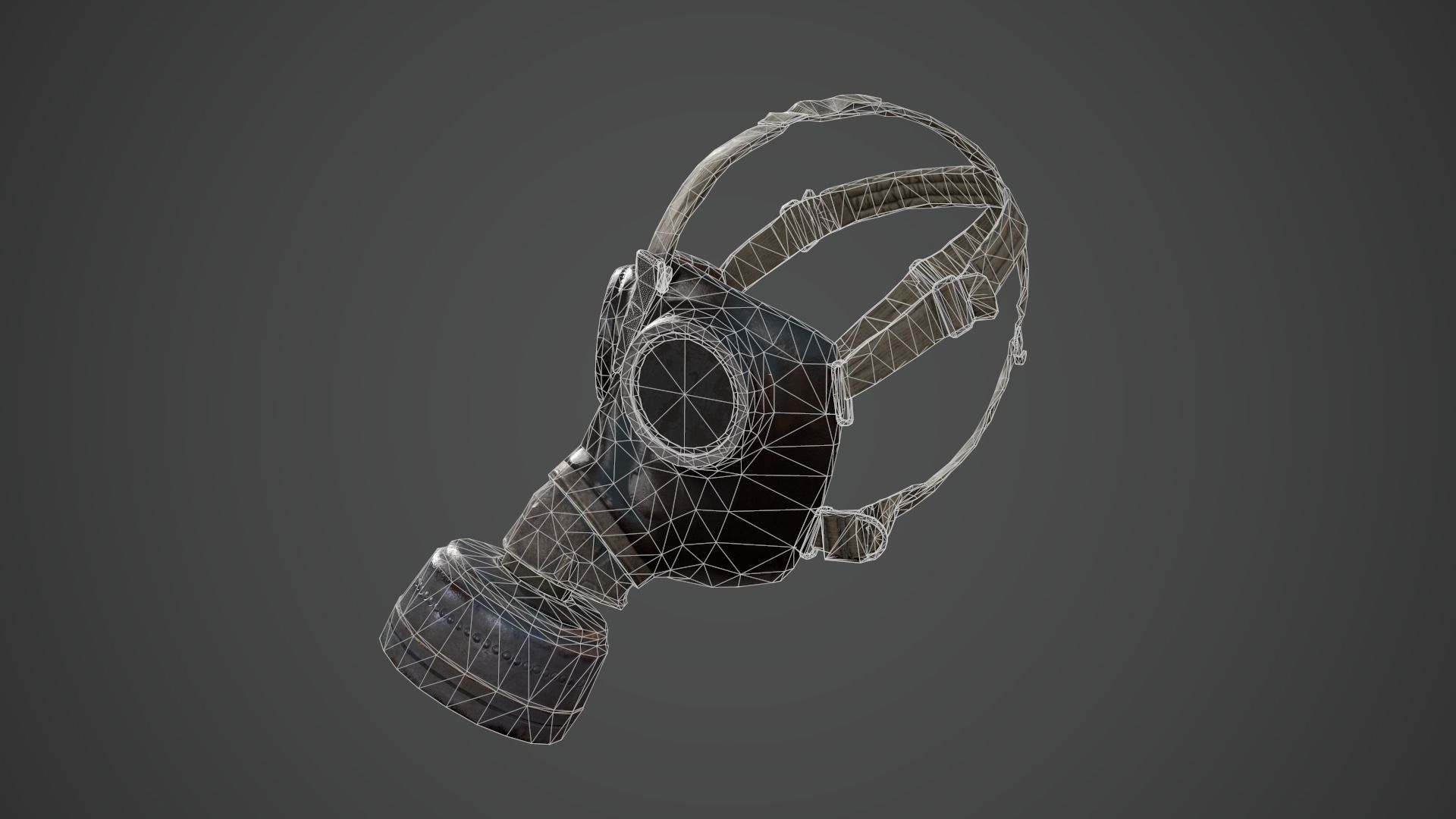 Gas Mask PBR GameReady Low-poly 3D model_13