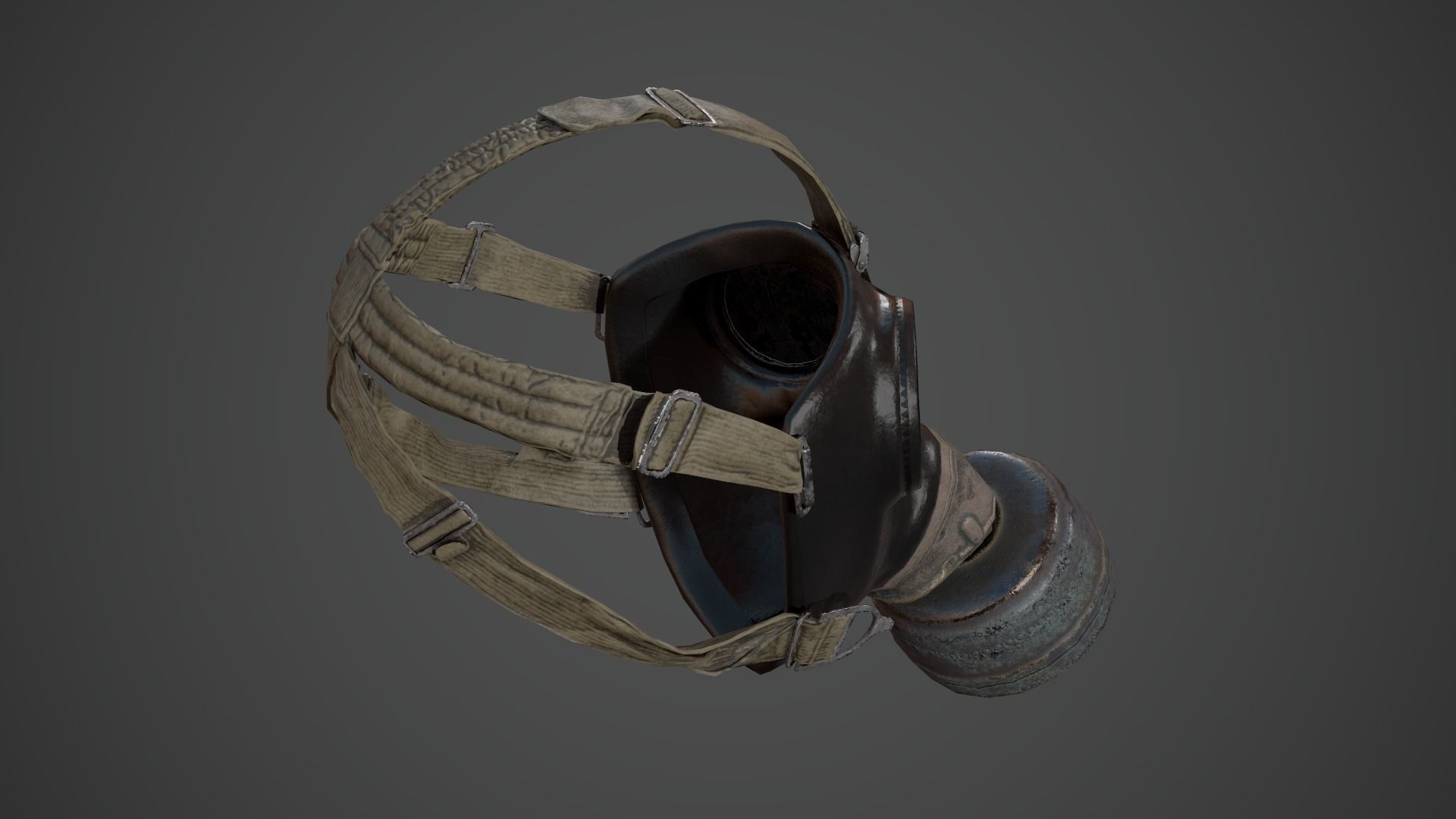 Gas Mask PBR GameReady Low-poly 3D model_11