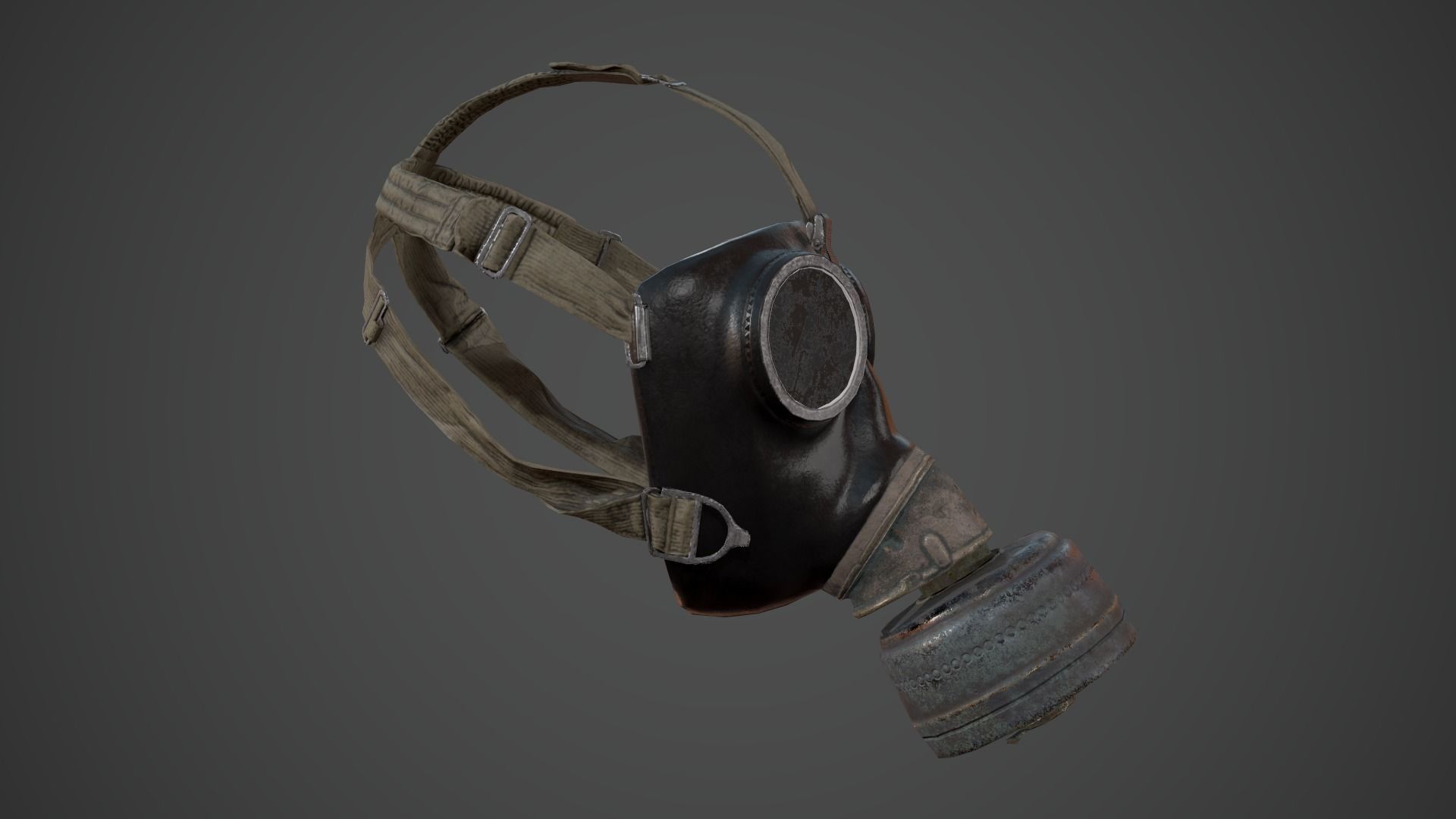 Gas Mask PBR GameReady Low-poly 3D model_1