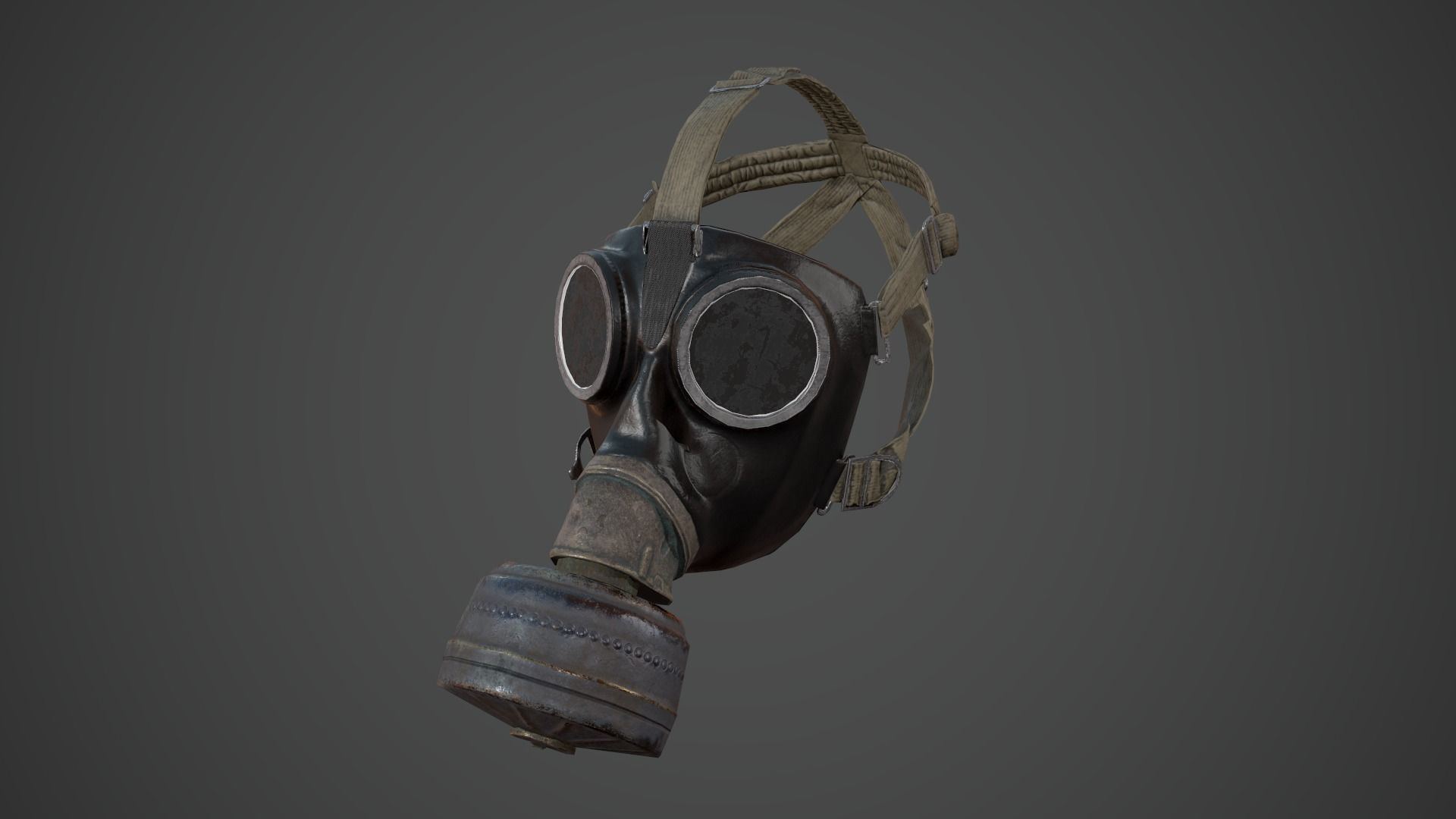 Gas Mask PBR GameReady Low-poly 3D model_2