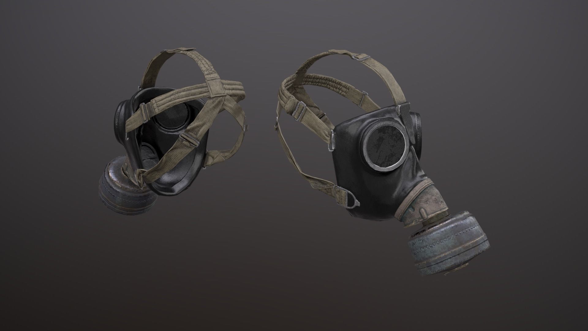Gas Mask PBR GameReady Low-poly 3D model_3