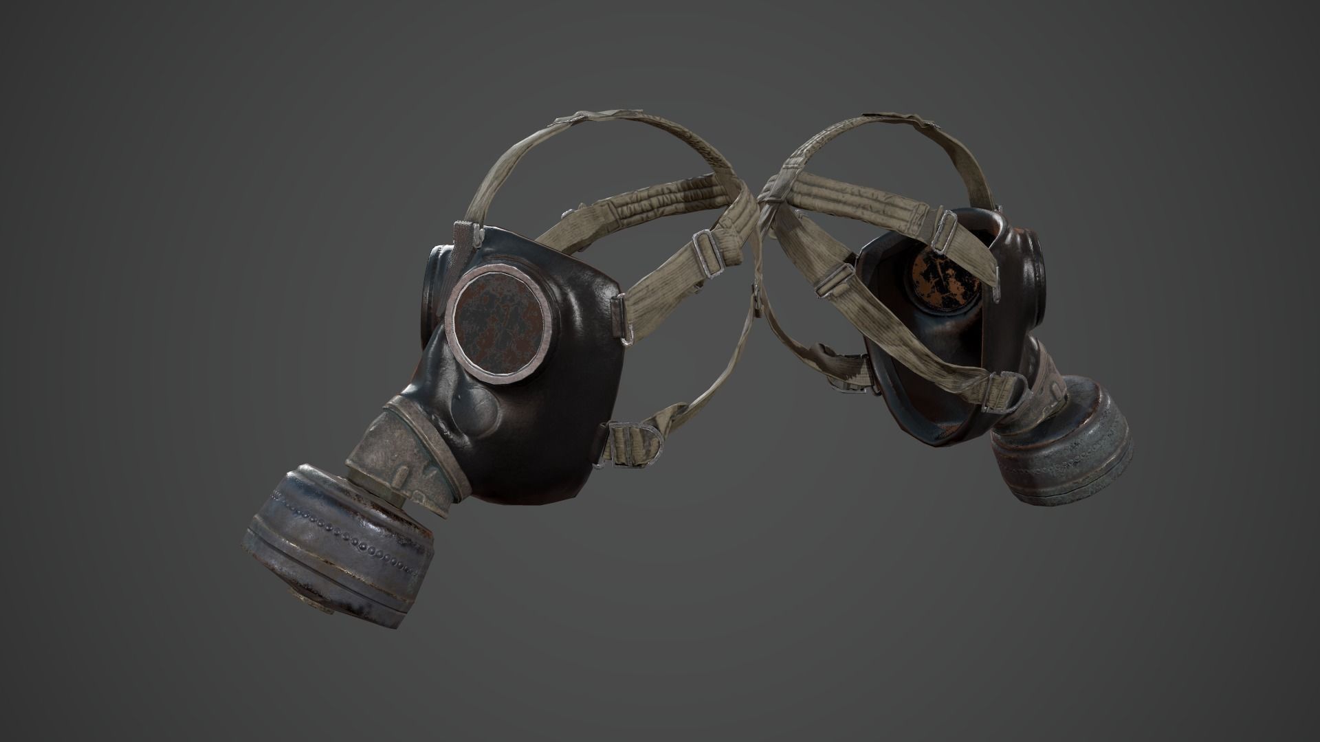 Gas Mask PBR GameReady Low-poly 3D model_4