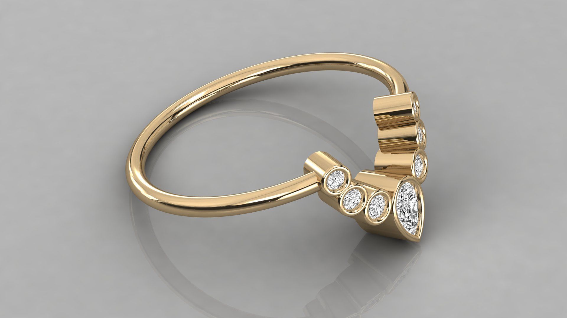 Women solitaire ring 3dm stl render detail 3D print model_6