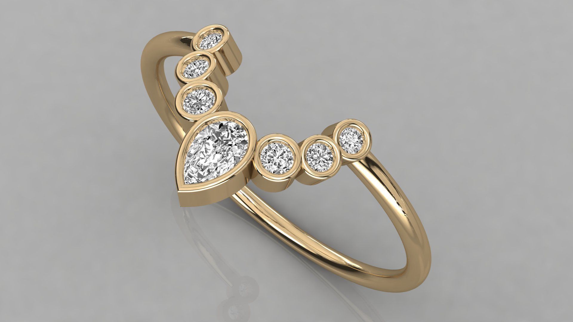 Women solitaire ring 3dm stl render detail 3D print model_3