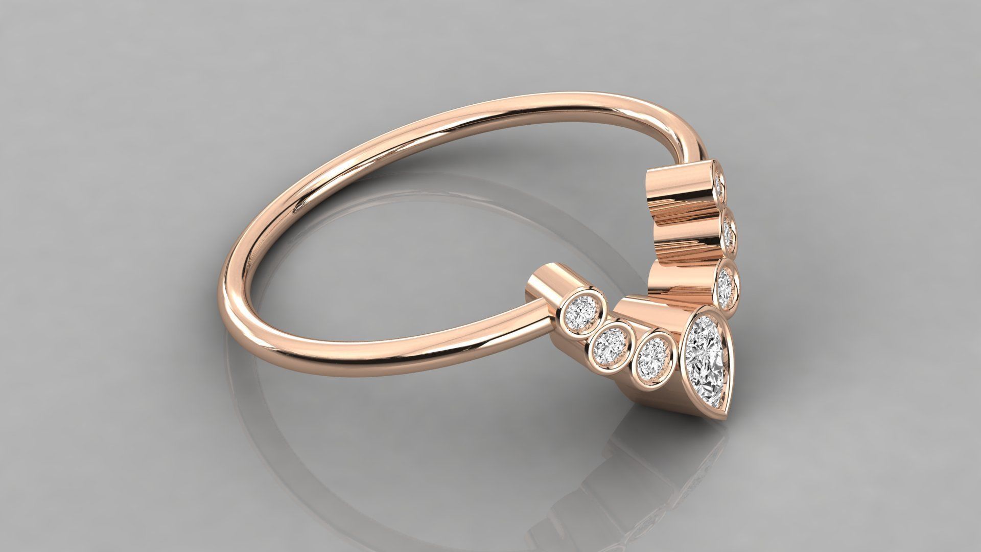Women solitaire ring 3dm stl render detail 3D print model_4