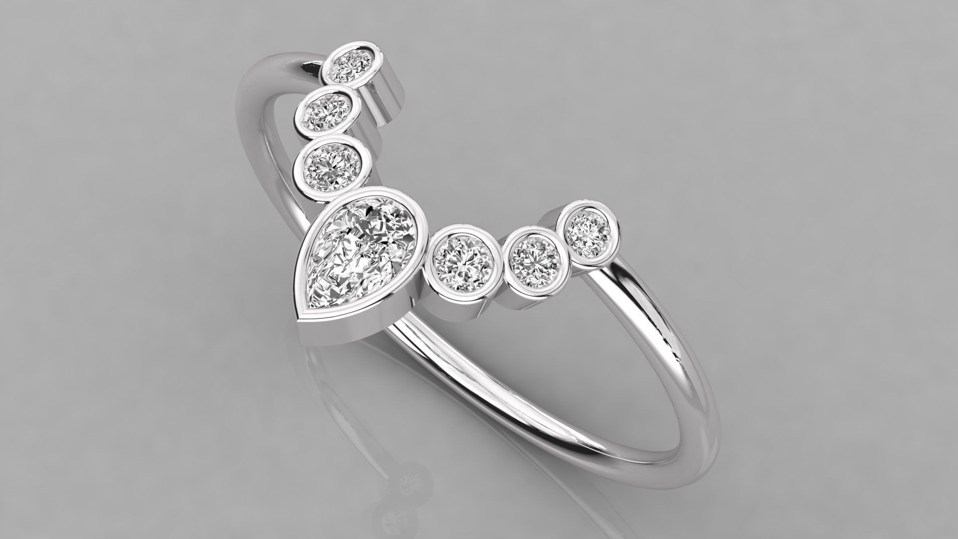 Women solitaire ring 3dm stl render detail 3D print model_2