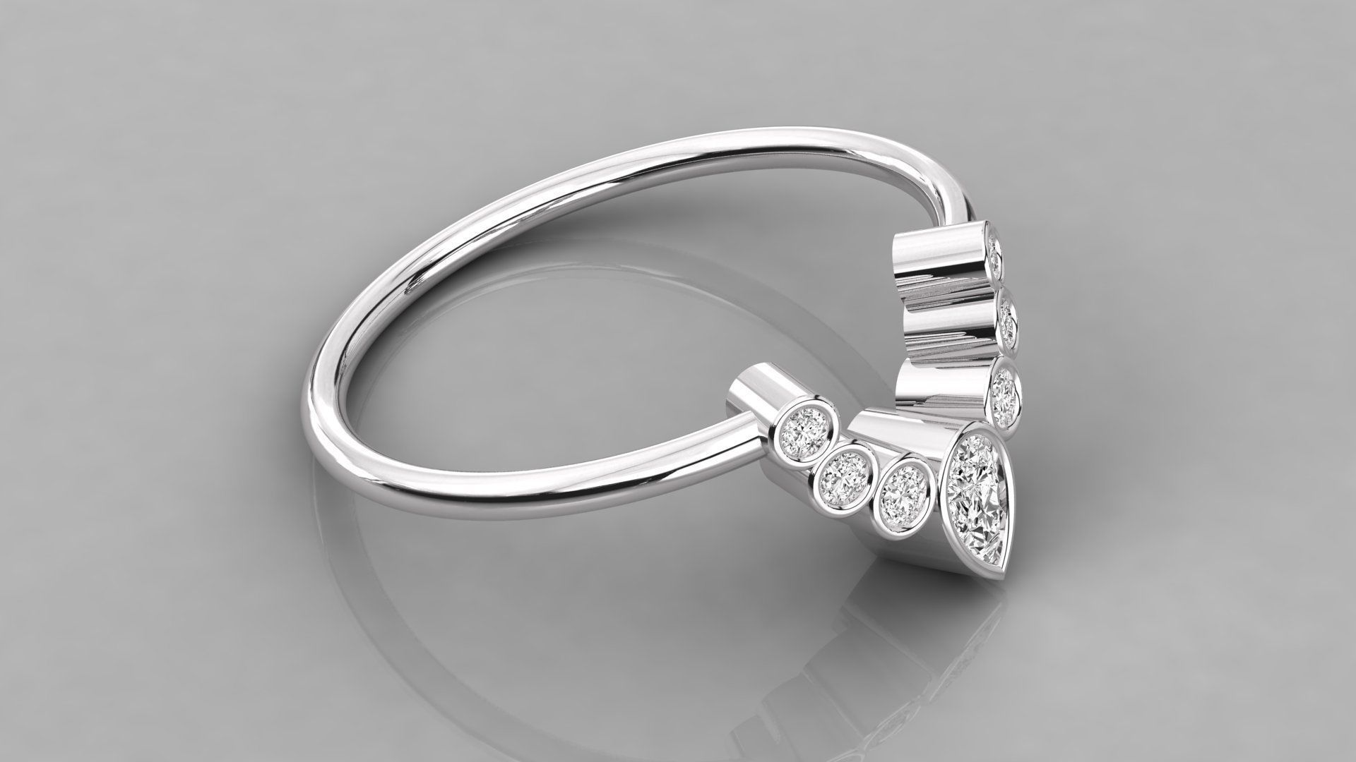 Women solitaire ring 3dm stl render detail 3D print model_5