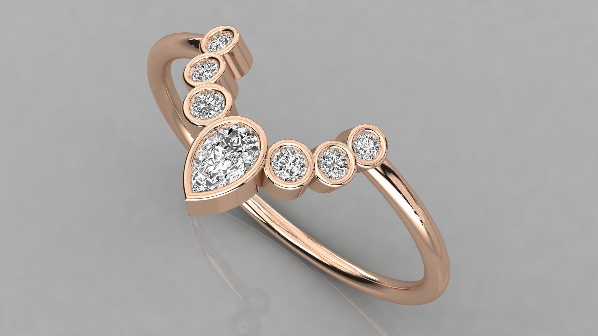 Women solitaire ring 3dm stl render detail 3D print model_1