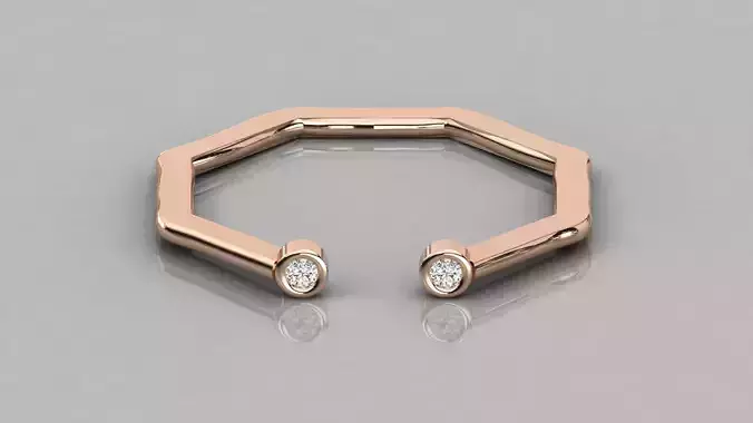 Bi-Diamond Women solitaire ring 3dm stl render detail  3D print model