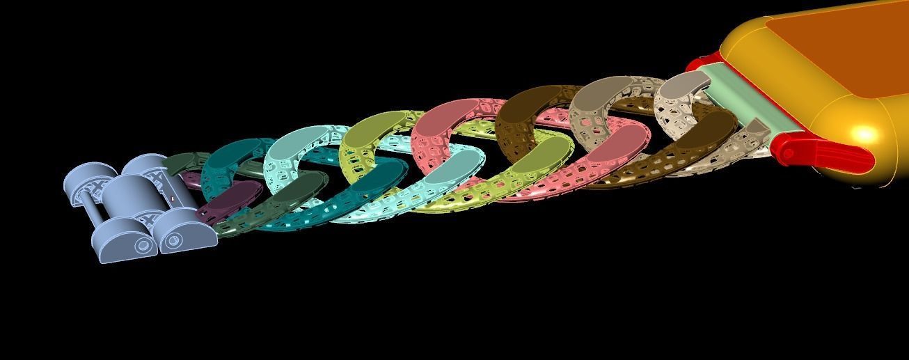 Apple Watch Cuban Chain Band 17cm 3D print model_2