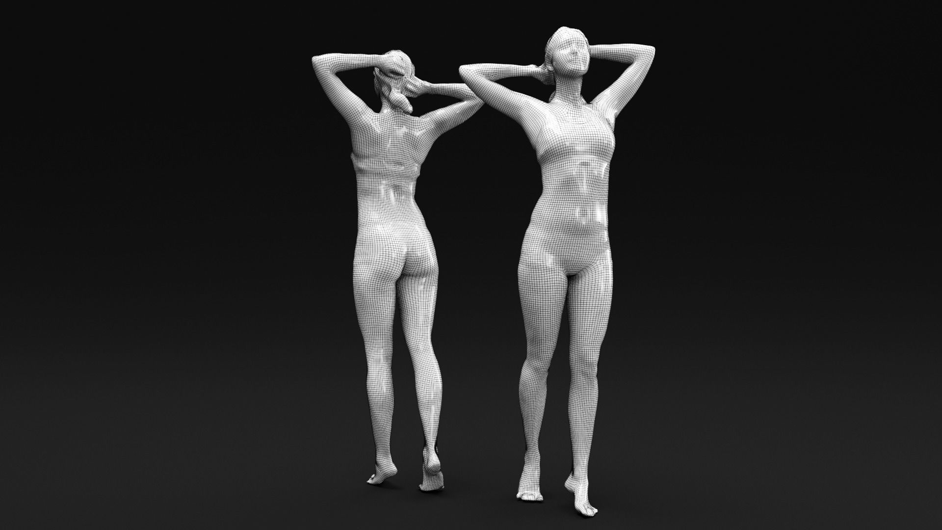 Female sport 22 Low-poly 3D model_6