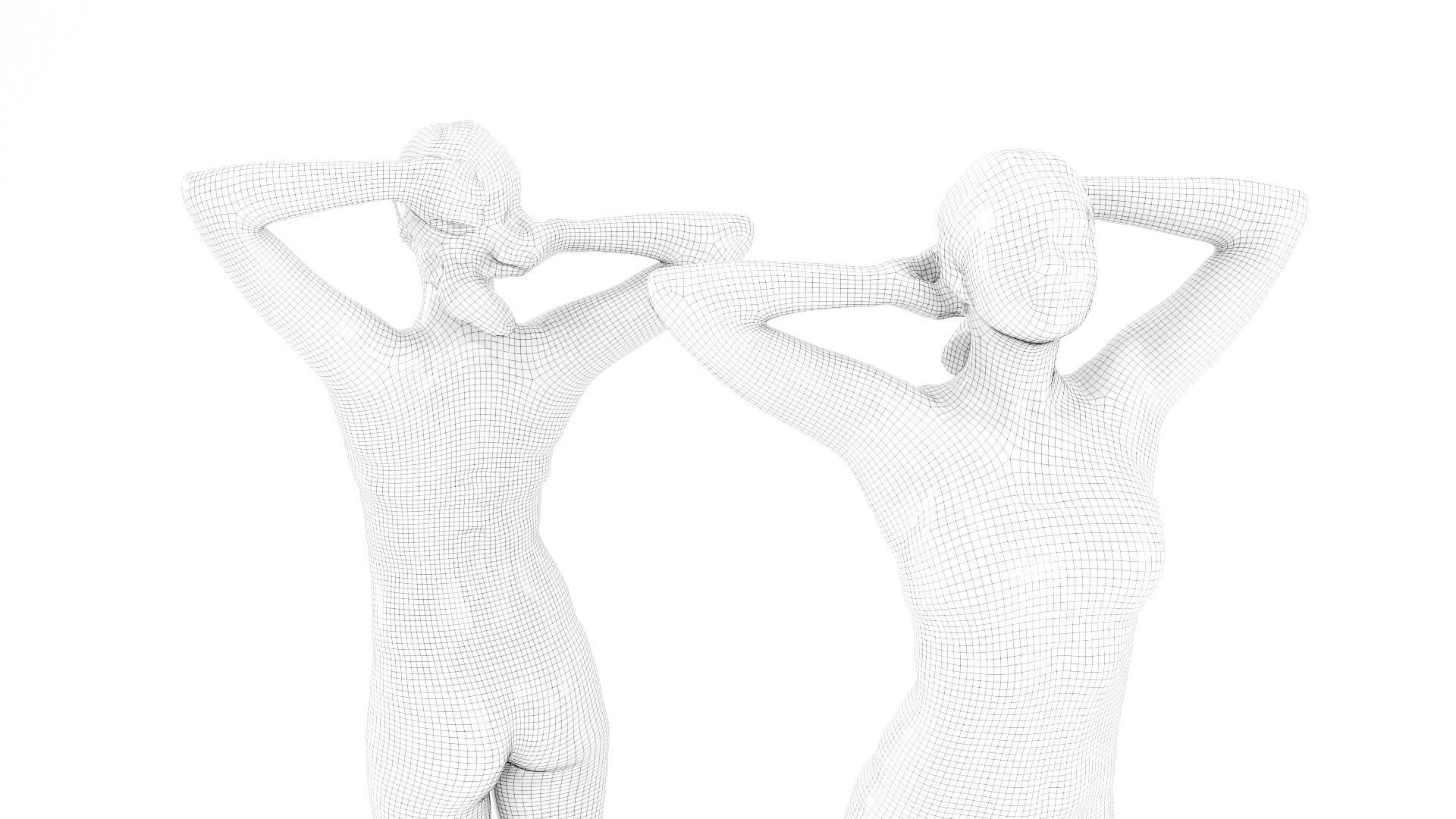 Female sport 22 Low-poly 3D model_5