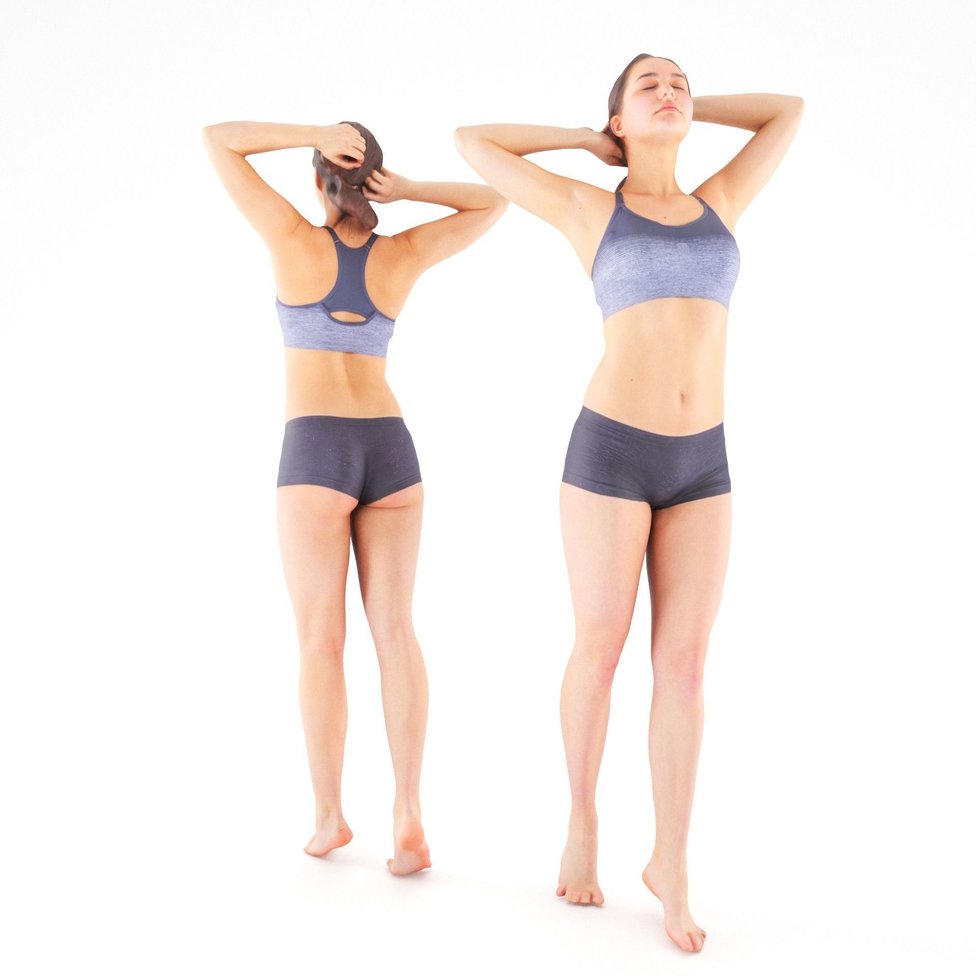 Female sport 22 Low-poly 3D model_7